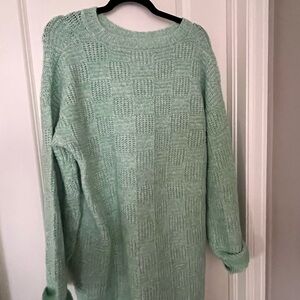 Pink Lily Green Crew Neck Sweater